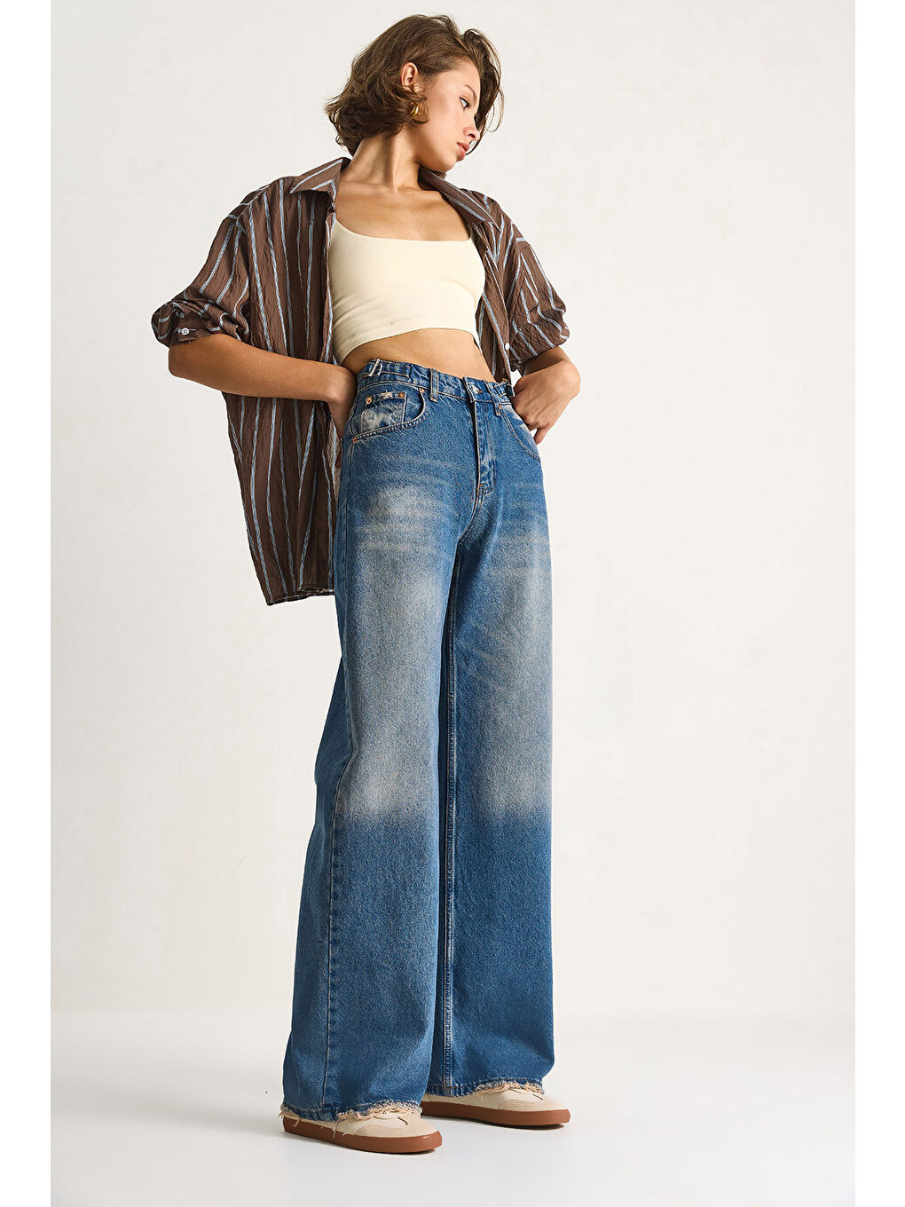 Mavi Kadın Yandan Tokalı Denim Pantolon-2