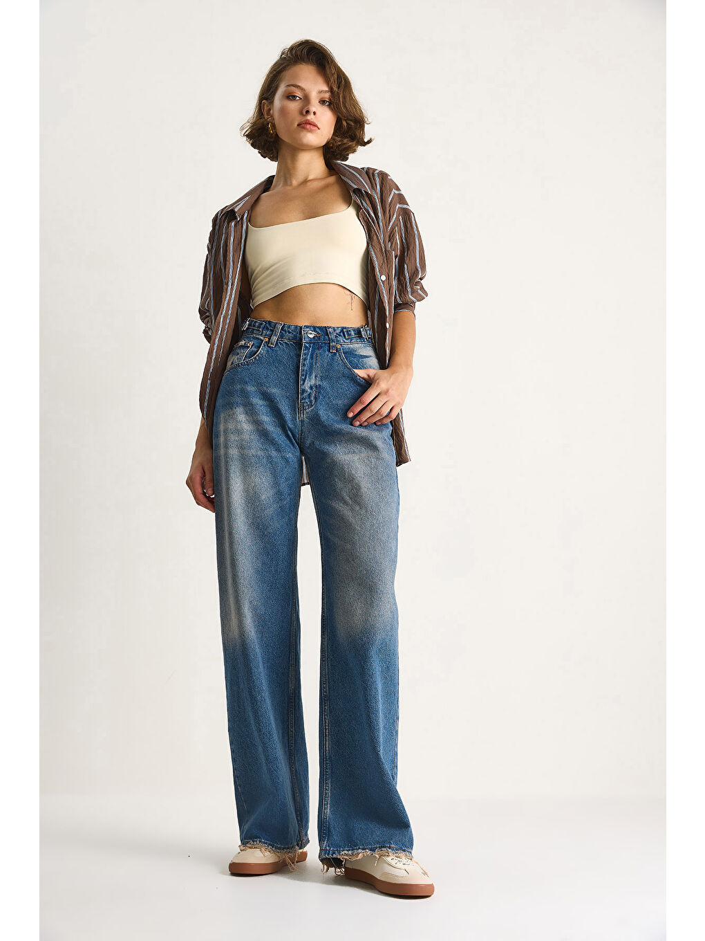 Mavi Kadın Yandan Tokalı Denim Pantolon-4