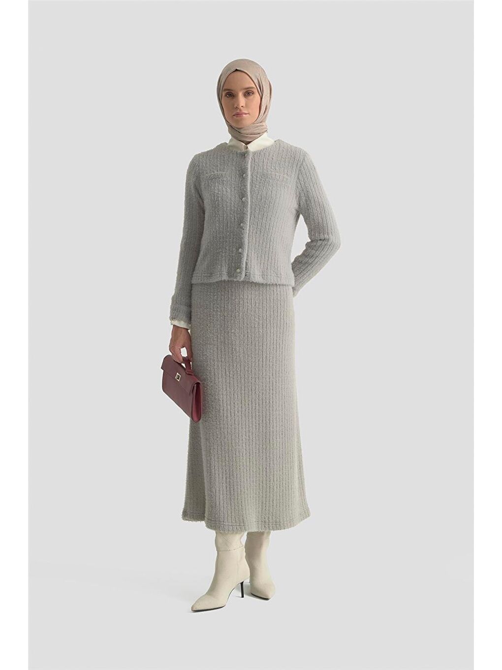 Dokulu Triko Takım 25Kd1801 Gri-2