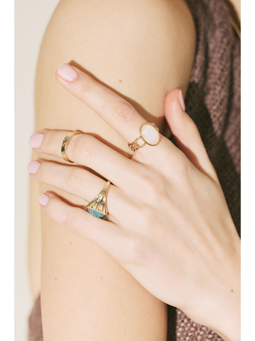 Sarı Firuz Yüzük Seti Gold-1