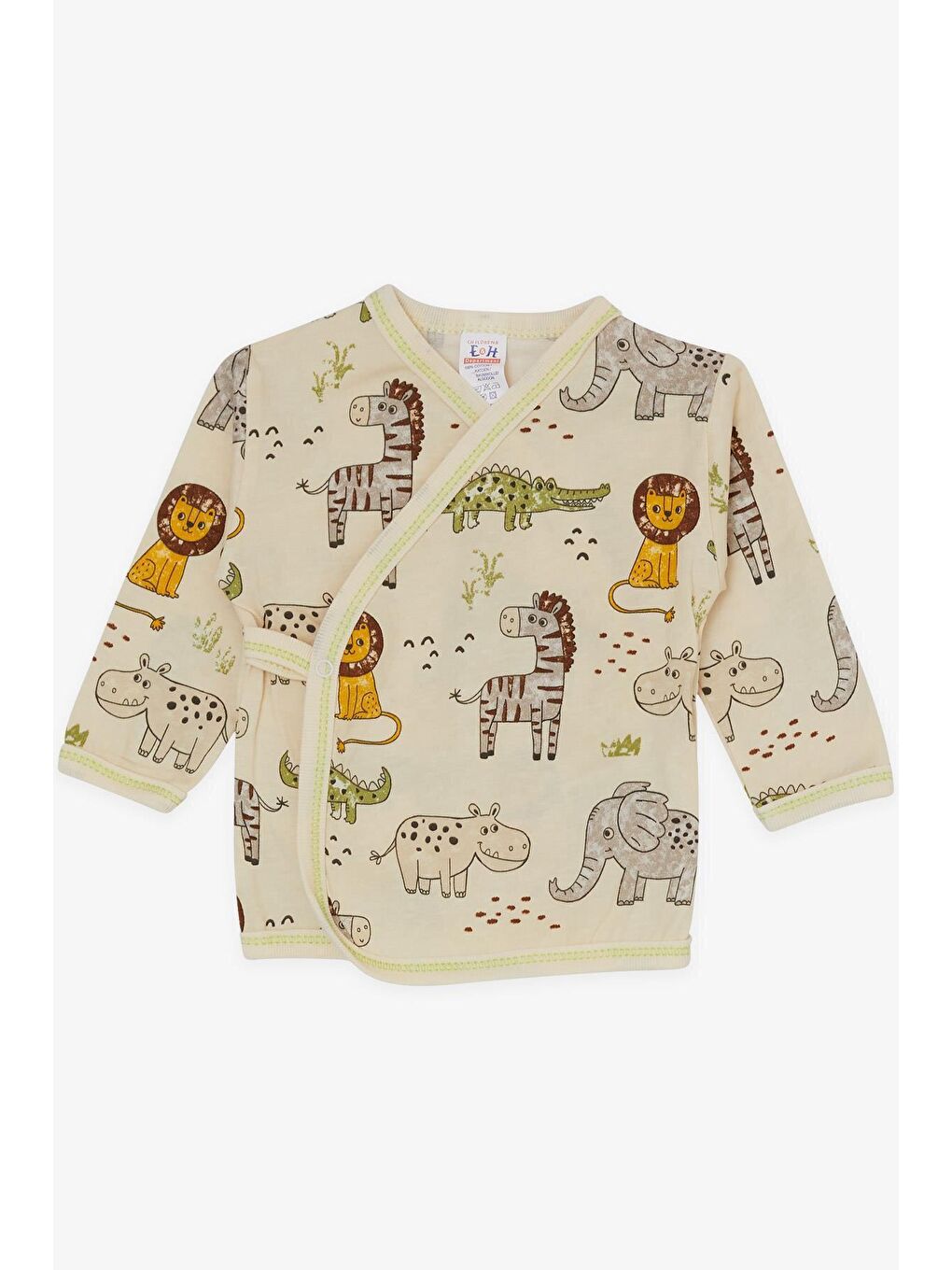 Ekru Erkek Bebek Hastane Çıkışı 5 li Sevimli Hayvancıklar Desenli Krem (3 Ay)-2