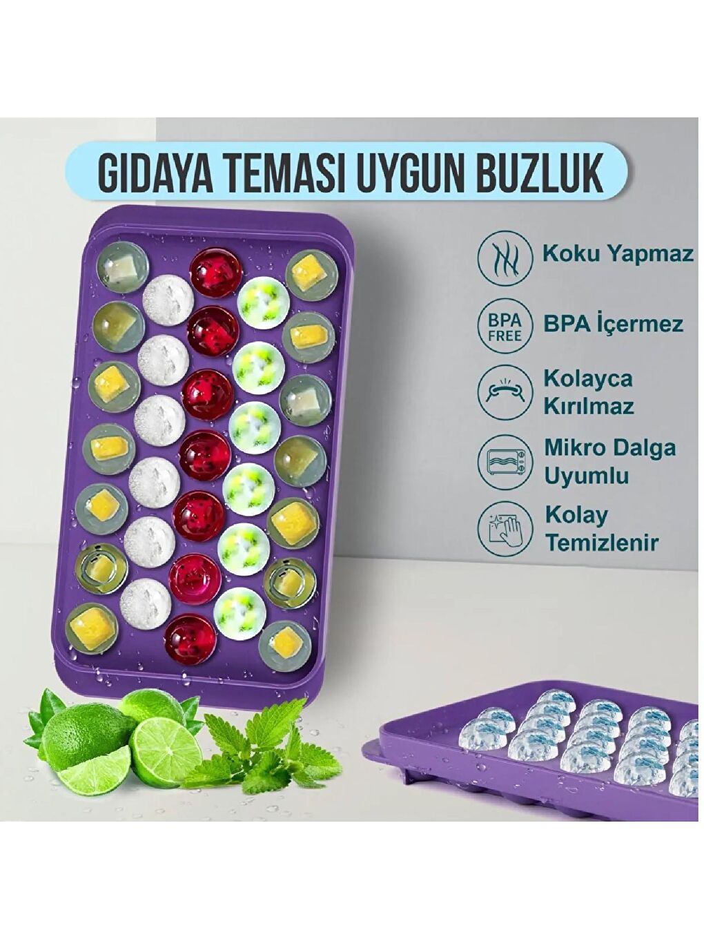 Gen-Of Karışık Küre Buz Kalıbı 33 Lü GKH - 2