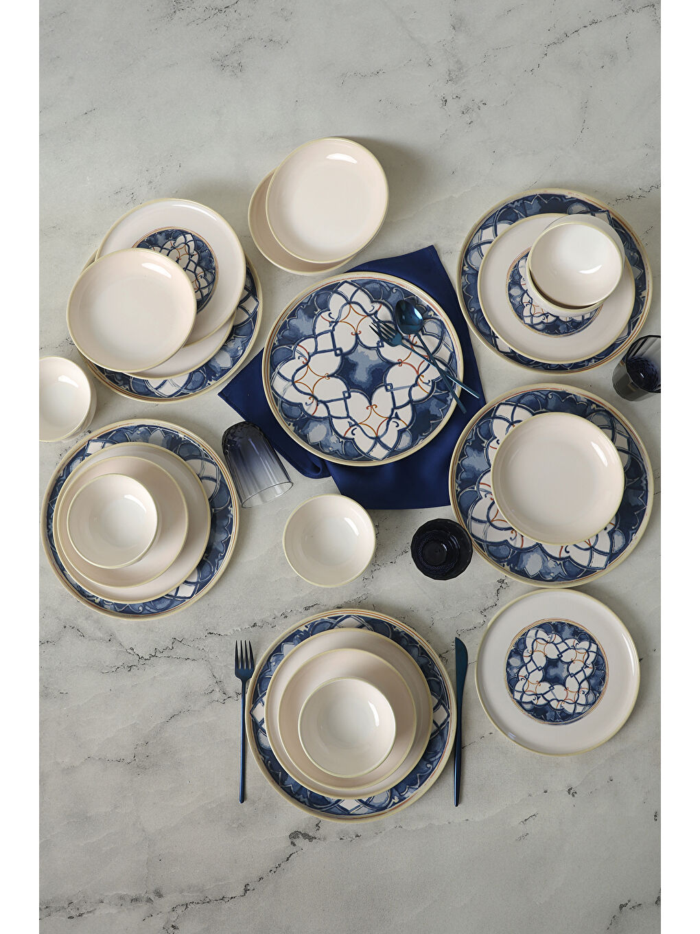 Karışık Wave Flow Yemek Takımı 24 Parça 6 Kişilik-2