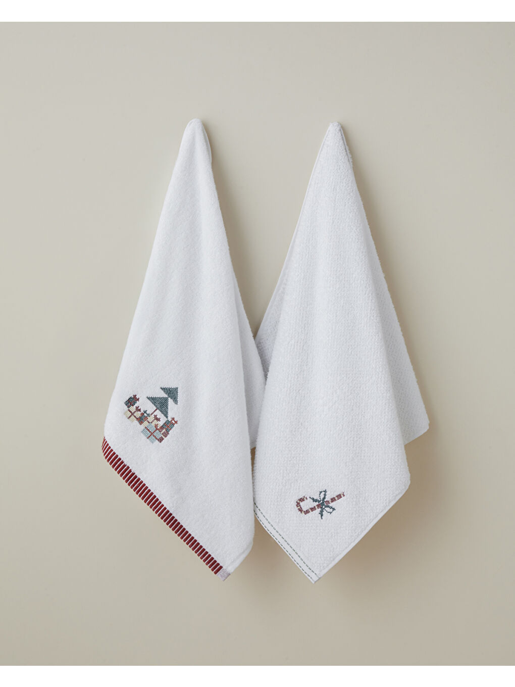 Twinkle Tree Pamuk Nakışlı Yüz Havlusu 50x80 cm Beyaz-2