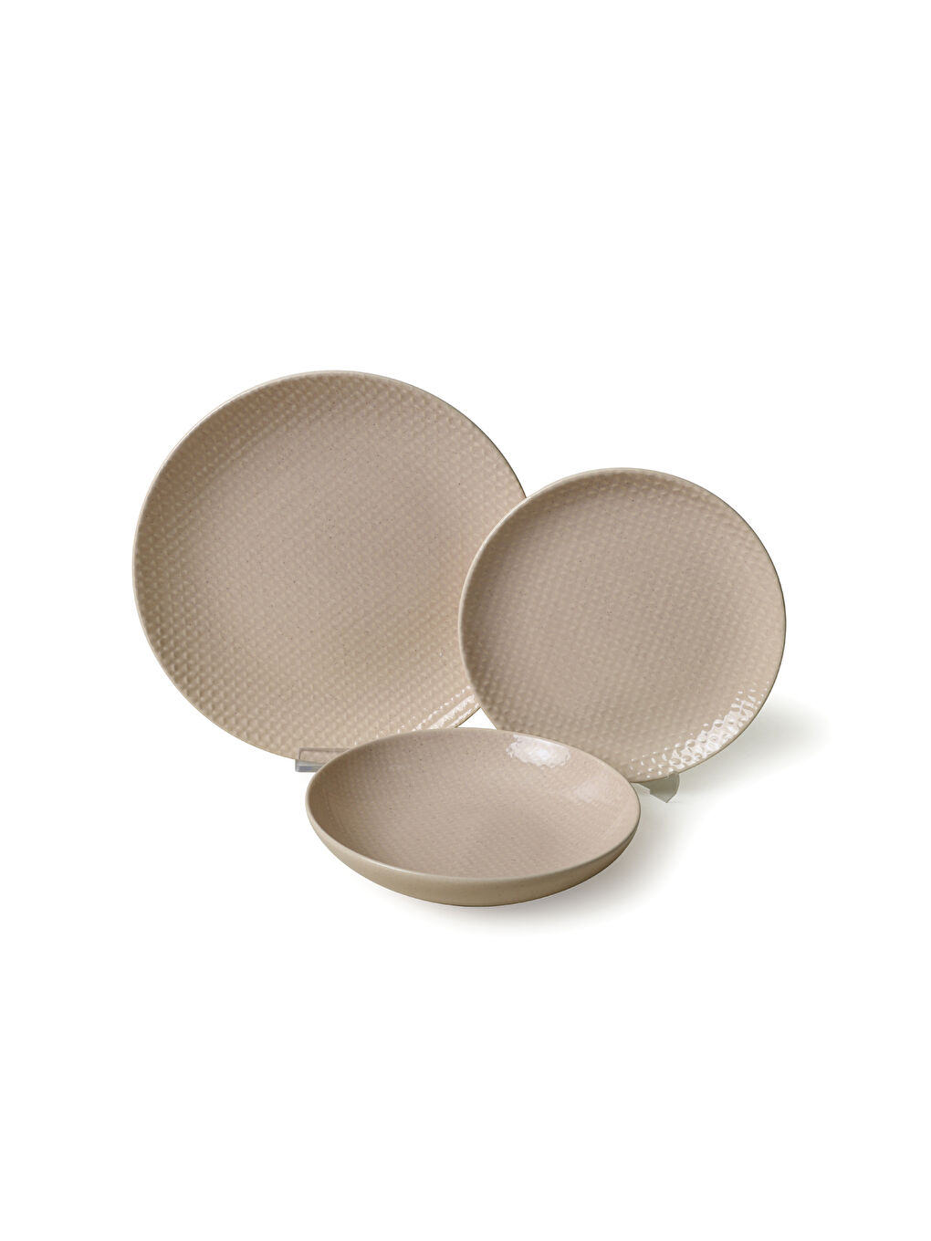 Kahverengi Kumlu Krem Rölyefli Yemek Takımı 18 Parça 6 Kişilik-6