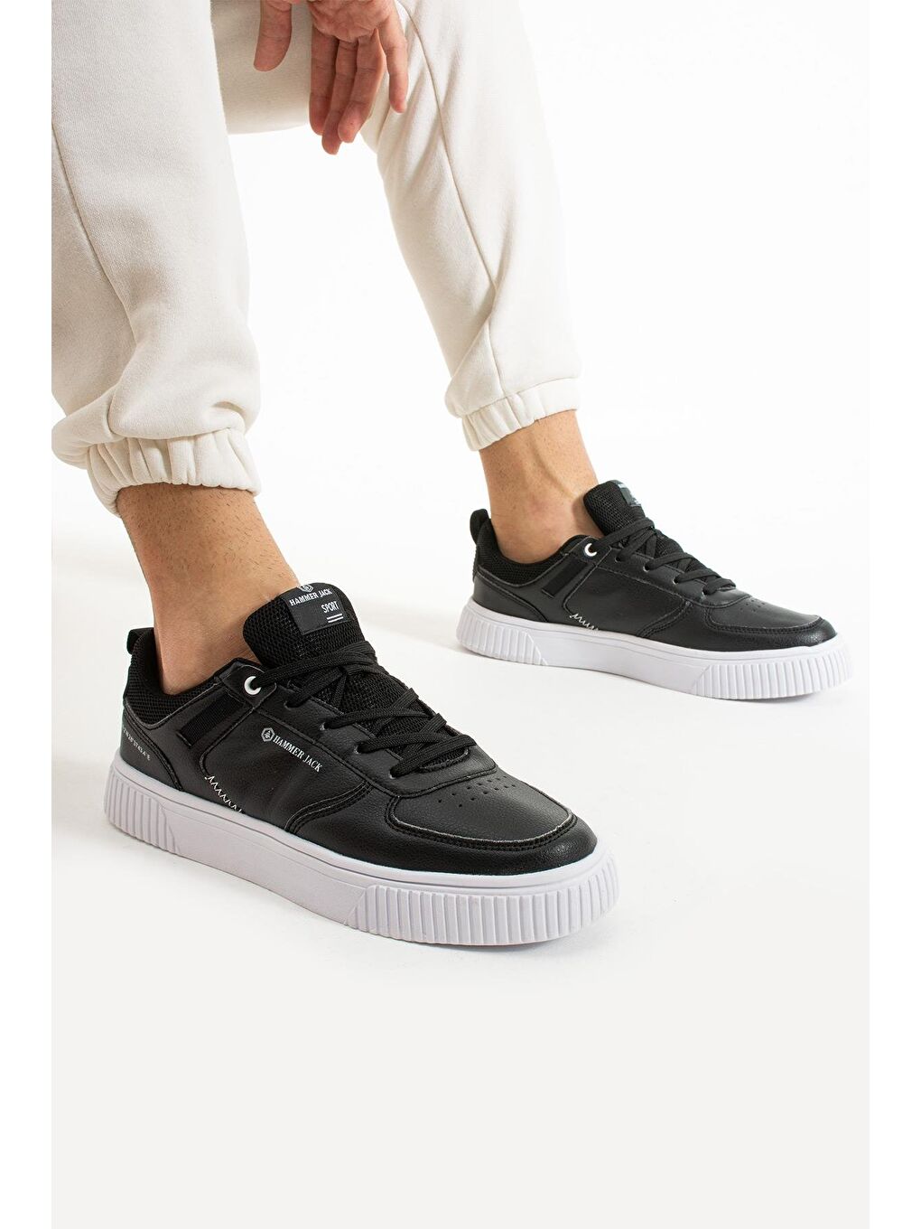 Wie Siyah Beyaz Erkek Spor Ayakkabı-2