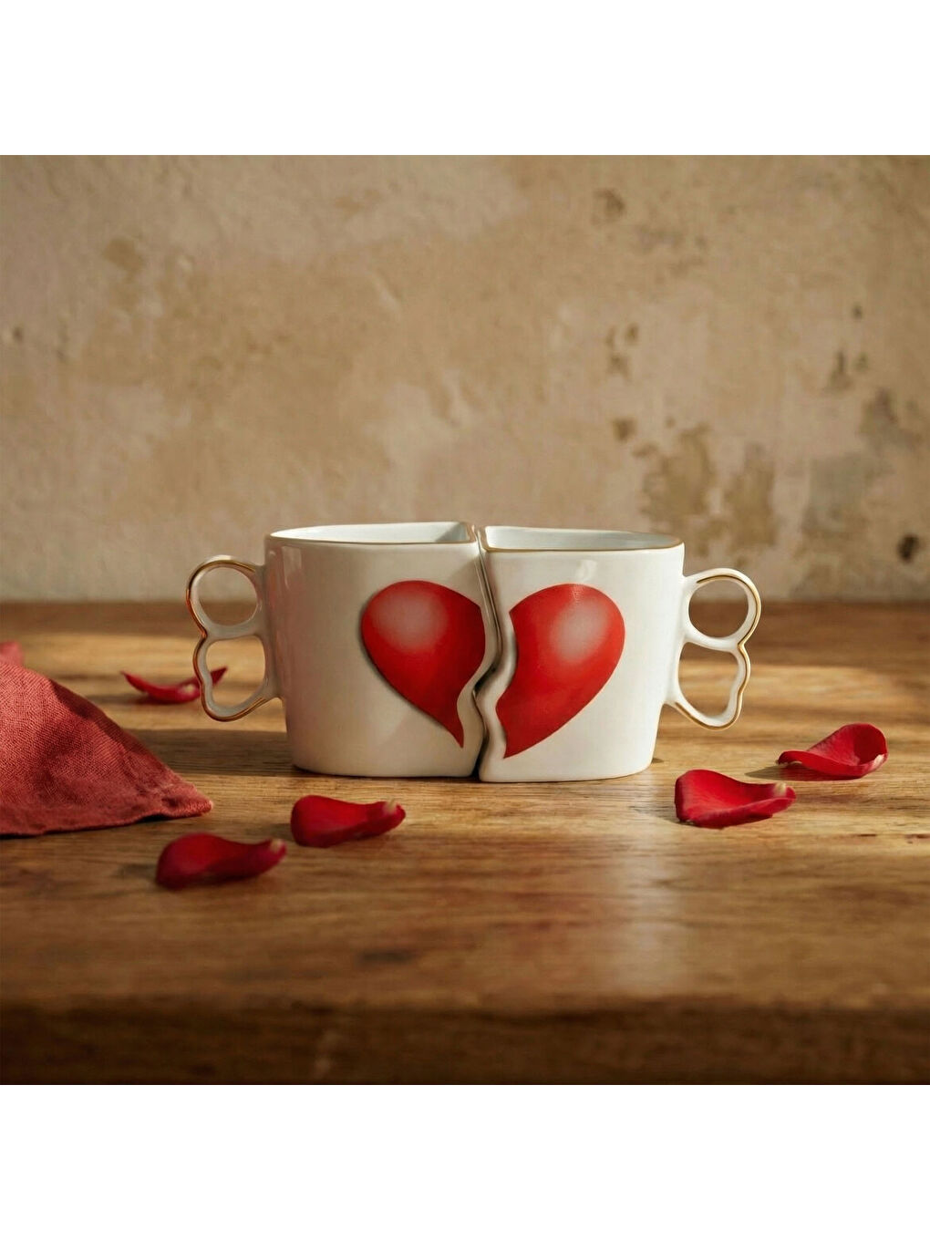 Ekru Lovers Hand Made 2li Kalpli Hediyelik Kutulu Kupa Seti 350 cc-2