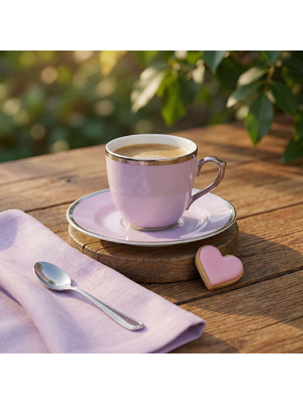 Ekru Presıdent Hand Made Tek Kişilik Yaldızlı Porselen Çay Fincanı Takımı Lila 170 cc-2