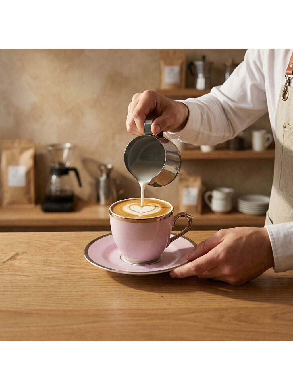 Ekru Presıdent Hand Made Tek Kişilik Yaldızlı Porselen Çay Fincanı Takımı Lila 170 cc-3