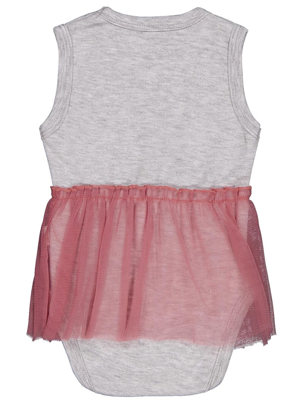 Baby C Baskılı 0-3 Yaş Çıtçıtlı Badi - Gri 3-4 Yaş-2