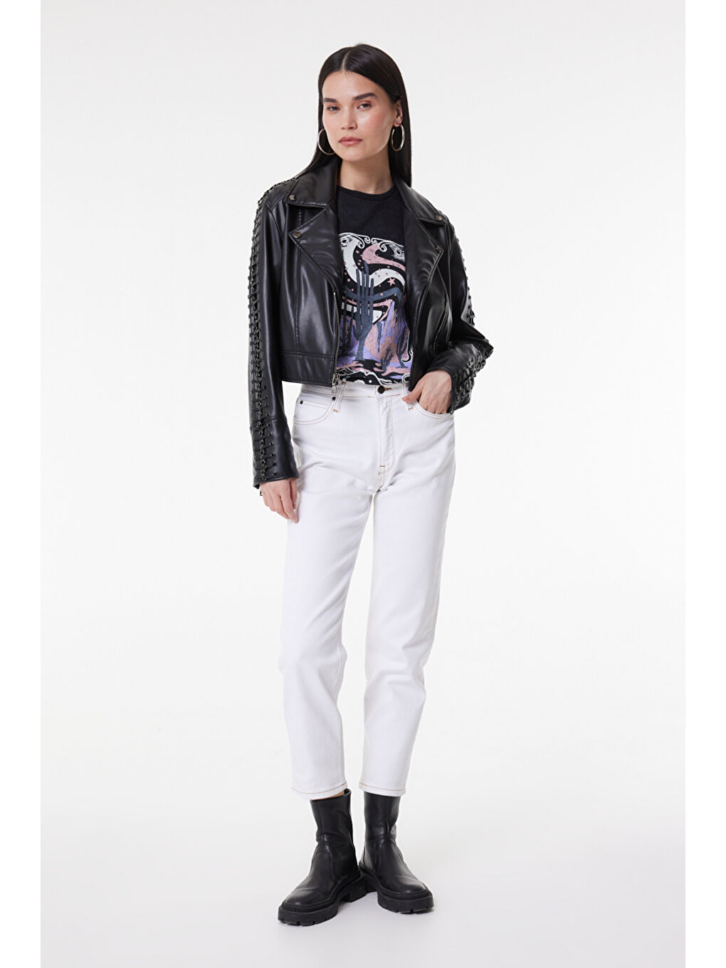 Carol Straight Fit Düz Kesim Yüksek Bel Beyaz Esnek Jean Jean Pantolon