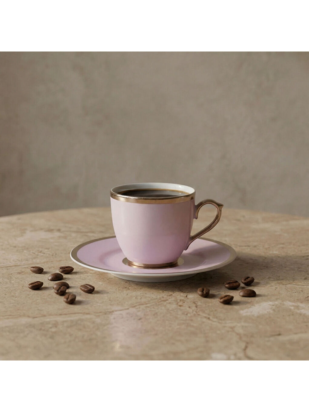 Ekru Presıdent Hand Made Tek Kişilik Yaldızlı Porselen Çay Fincanı Takımı Lila 170 cc-4