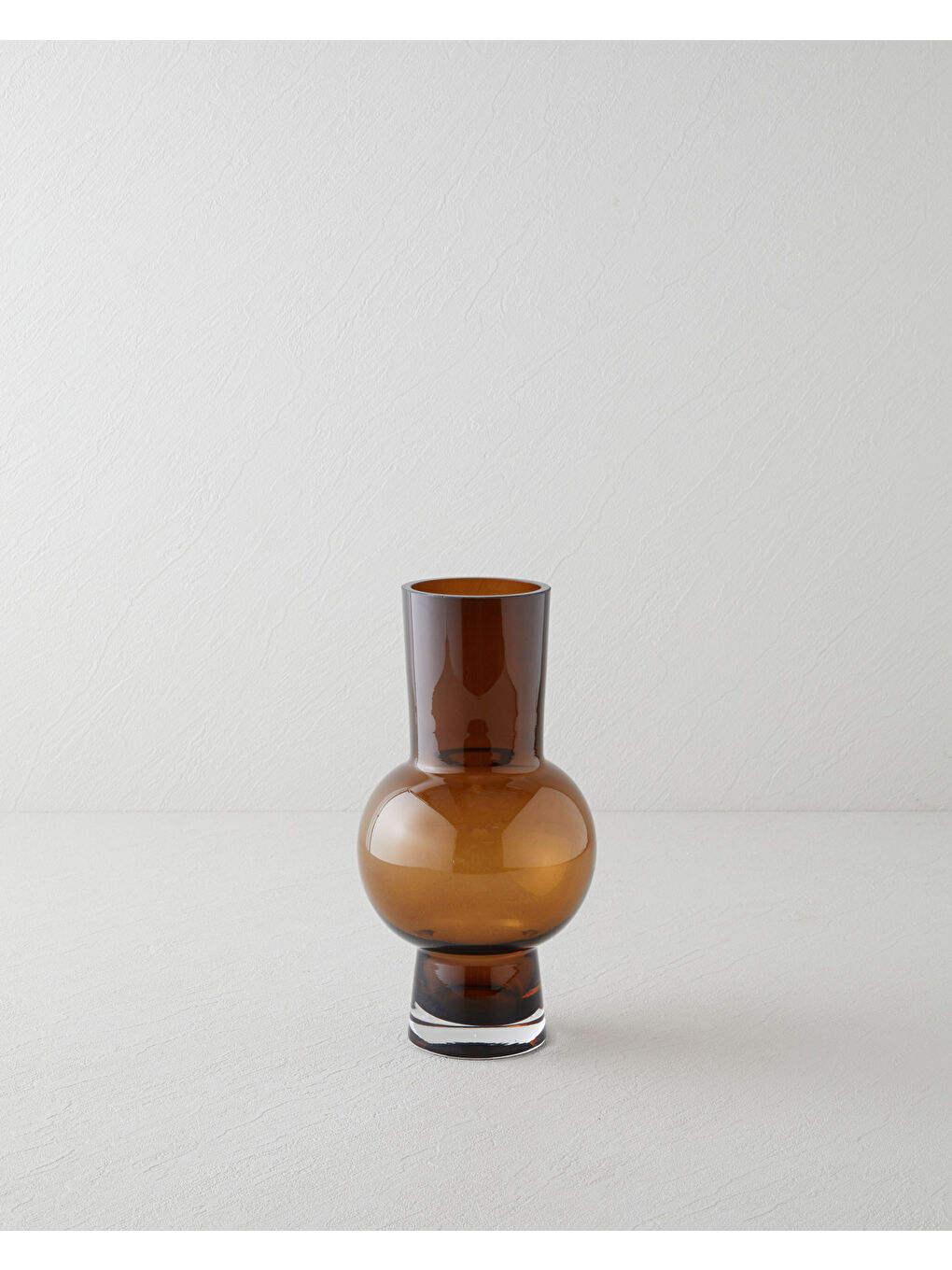 Sarı Adara Cam Vazo 25 cm Amber