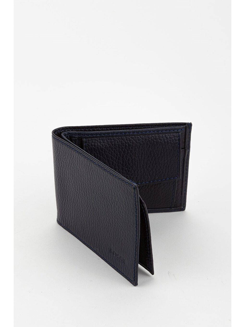 Lacivert Kutulu Hakiki Deri Yatay Kahverengi Küçük Boy Erkek El Portföyü Cüzdan-1