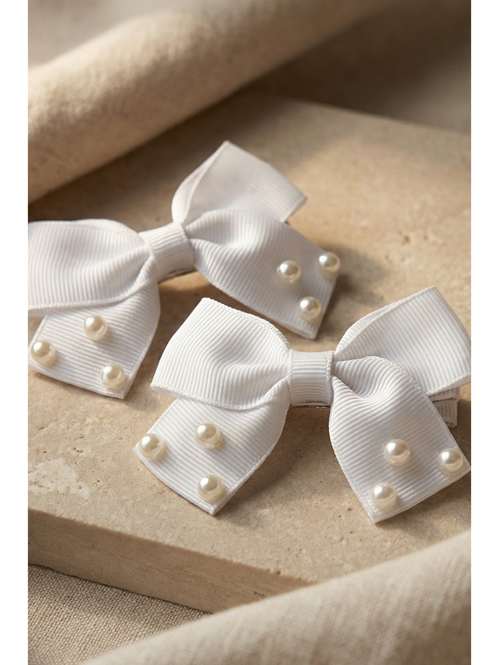 İncili Fiyonk Otomat Toka Ekru-1