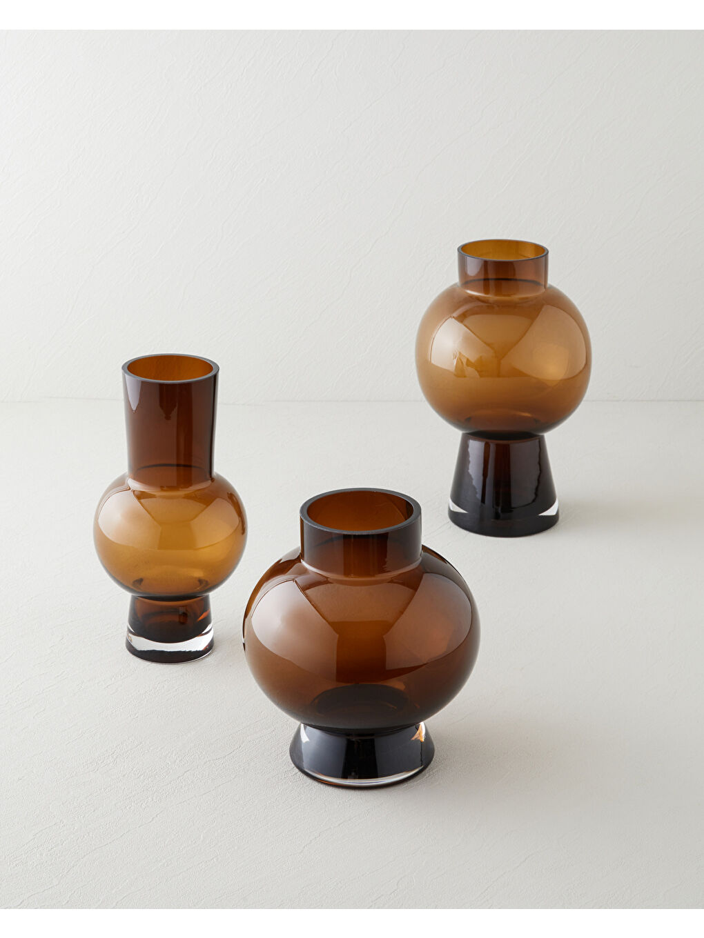 Sarı Adara Cam Vazo 25 cm Amber-3