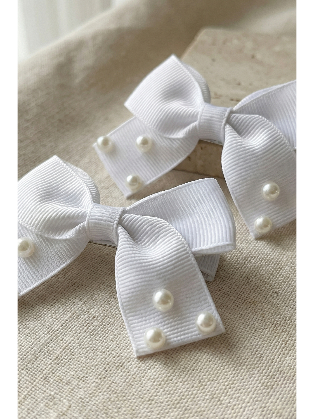 İncili Fiyonk Otomat Toka Ekru-3