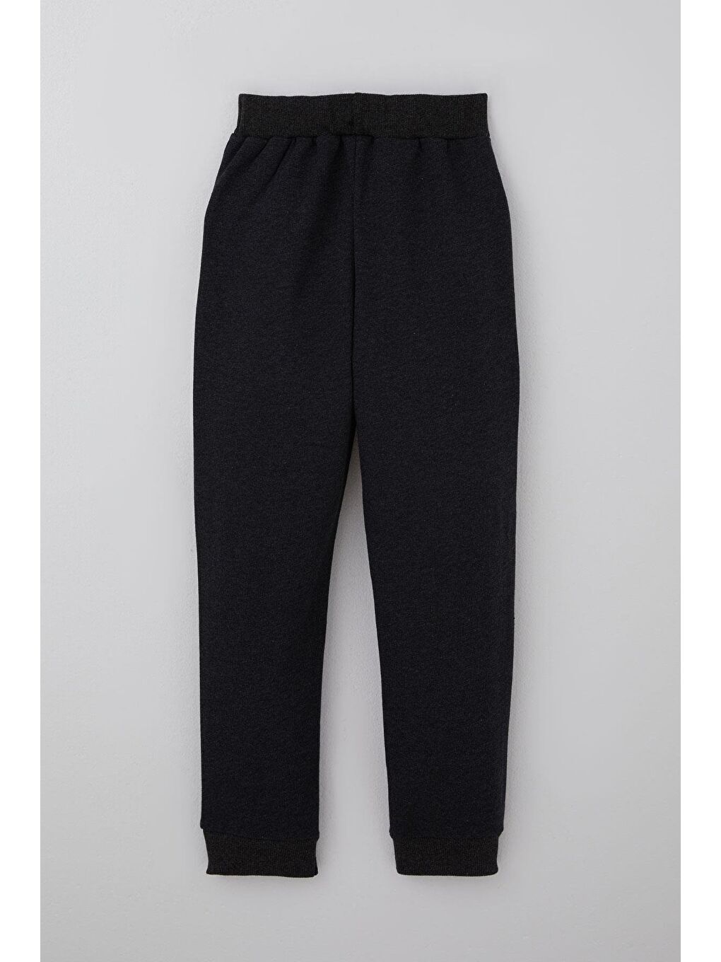 Gri Erkek Çocuk Eşofman Takımı Yazı Baskılı Pantolonu Parça Detaylı Füme Melanj (5-10 Yaş)-4