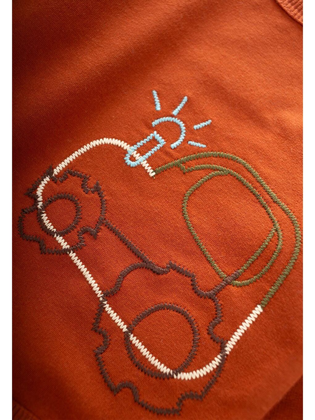 Kahverengi Erkek Çocuk Nakışlı Sweatshirt-2