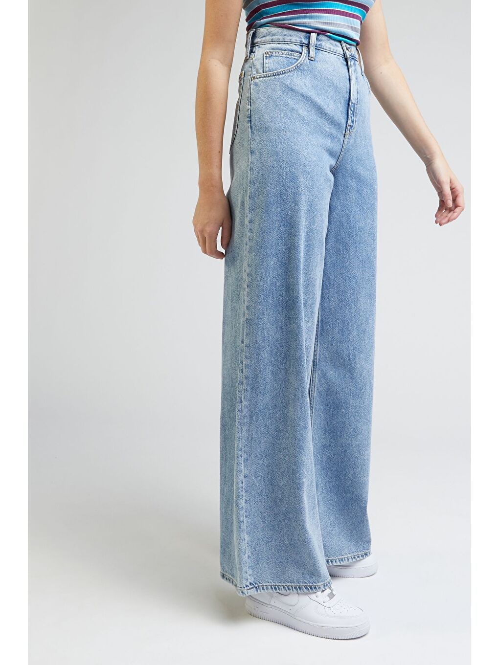 Mavi Drew Fit Çok Yüksek Bel Geniş Paça %100 Pamuk Jean Jean Pantolon-3