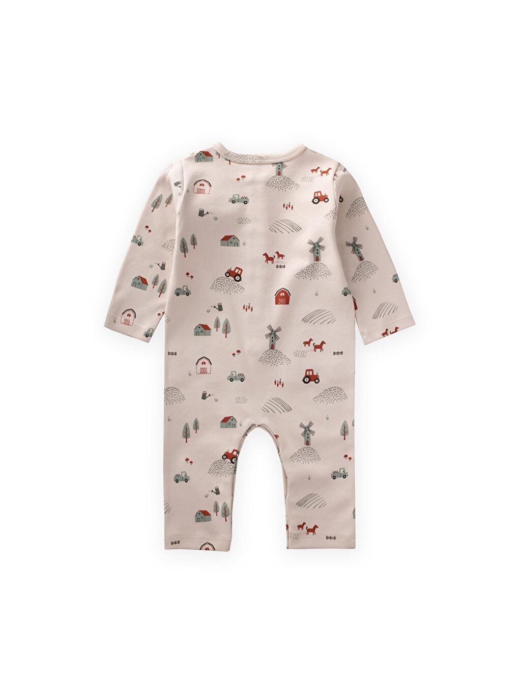 Bej Erkek Çocuk Baskılı Tulum-1