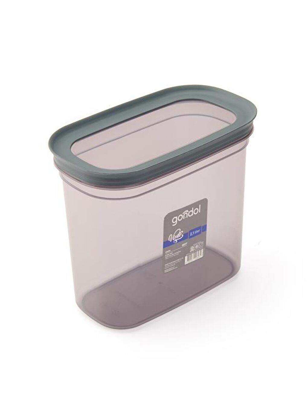 Vinto Dikdörtgen Erzak Kabı - Gri - 2,1 lt-2