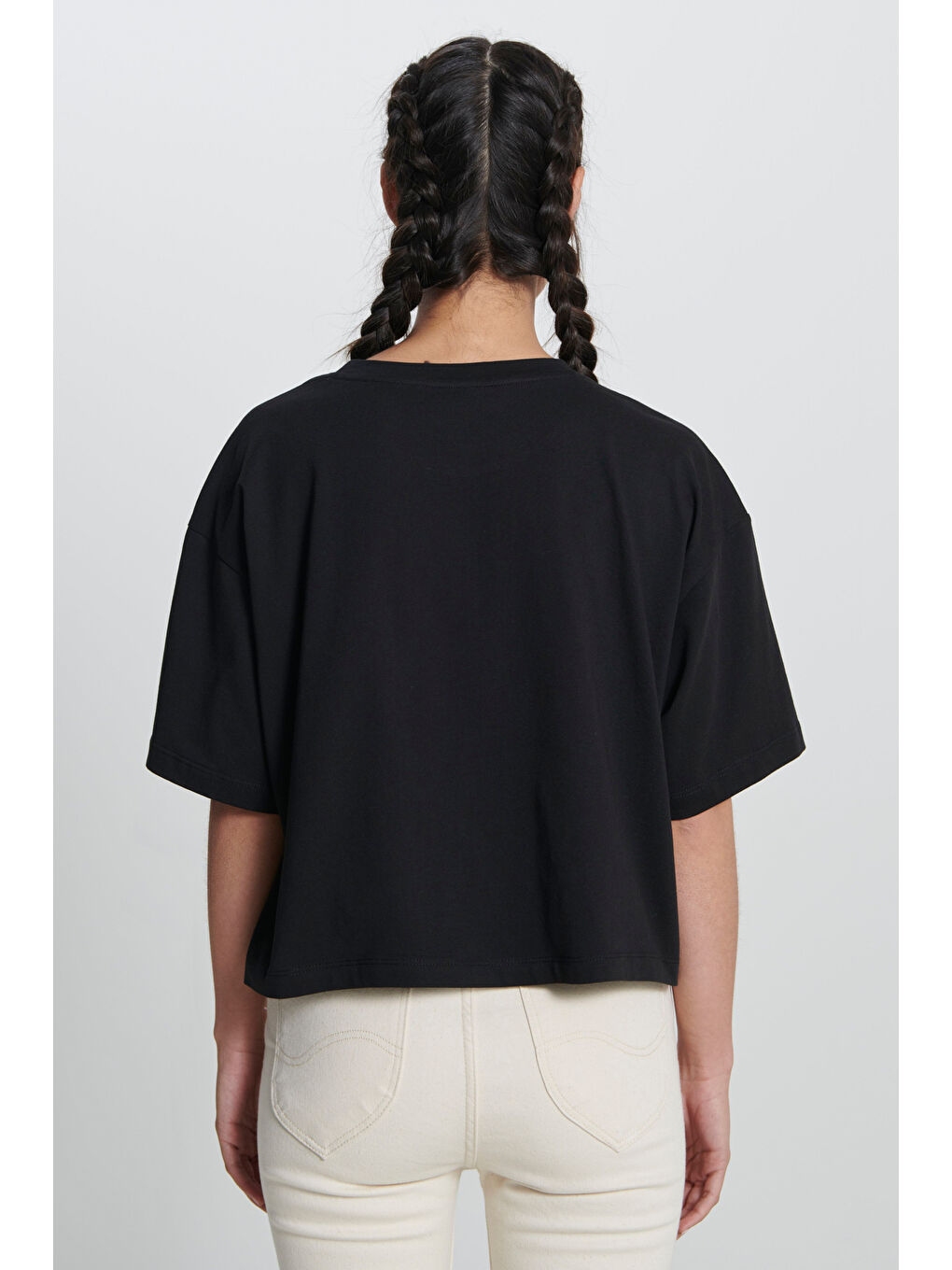 Siyah Regular Fit Normal Kesim %100 Pamuk Bisiklet Yaka Tişört-4