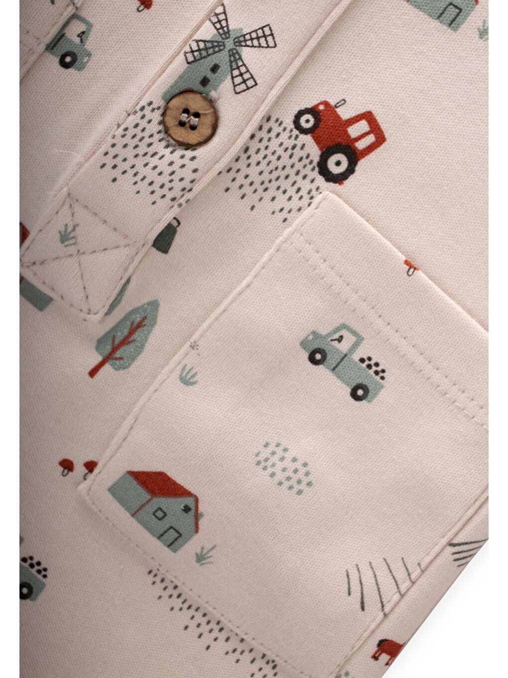 Bej Erkek Çocuk Baskılı Tulum-2