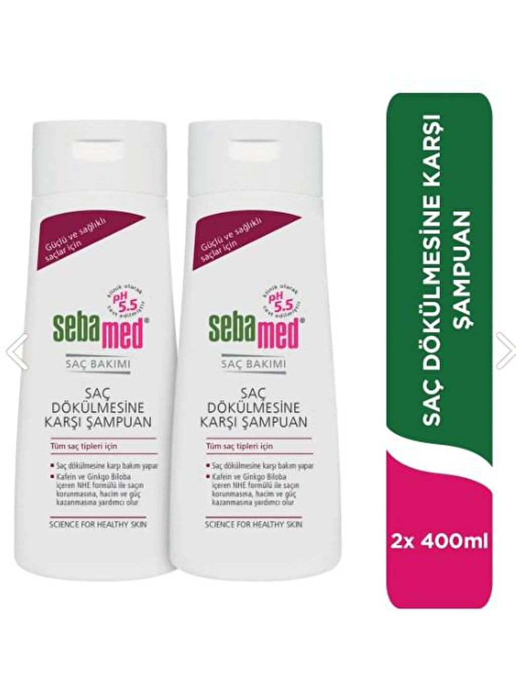 SEBAMED Renksiz Şampuan Saç Dökülmesine Karşı 400 ml x 2 Adet