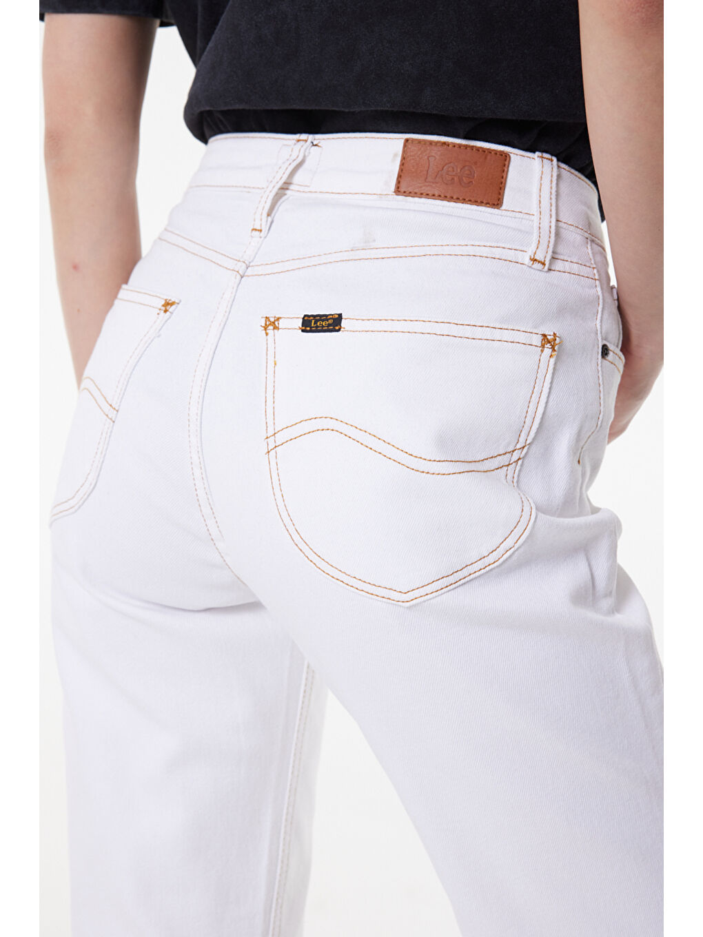 Carol Straight Fit Düz Kesim Yüksek Bel Beyaz Esnek Jean Jean Pantolon-4