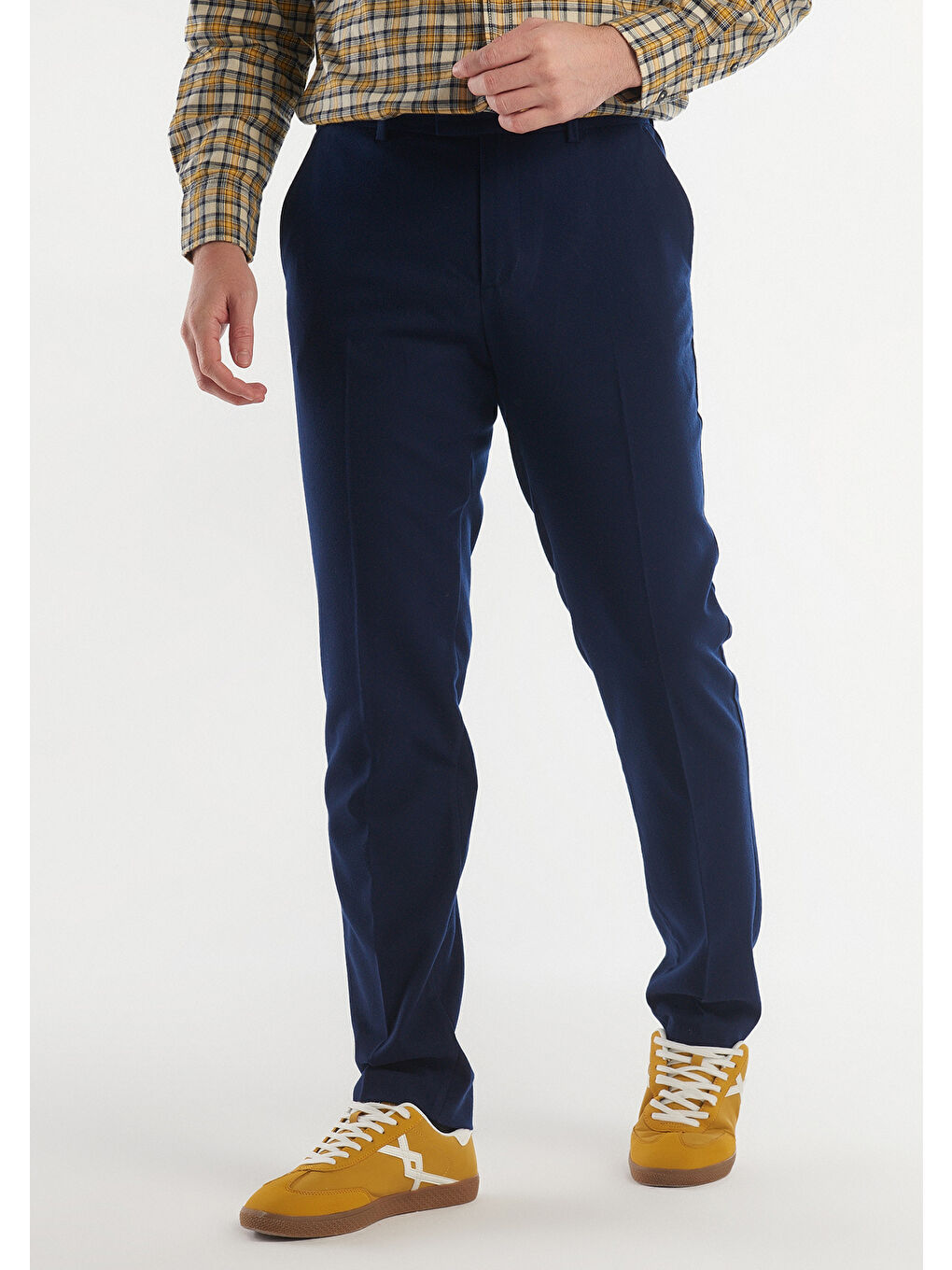 Lacivert Viskoz Karışımlı Regular Fit Erkek Pantolon-1