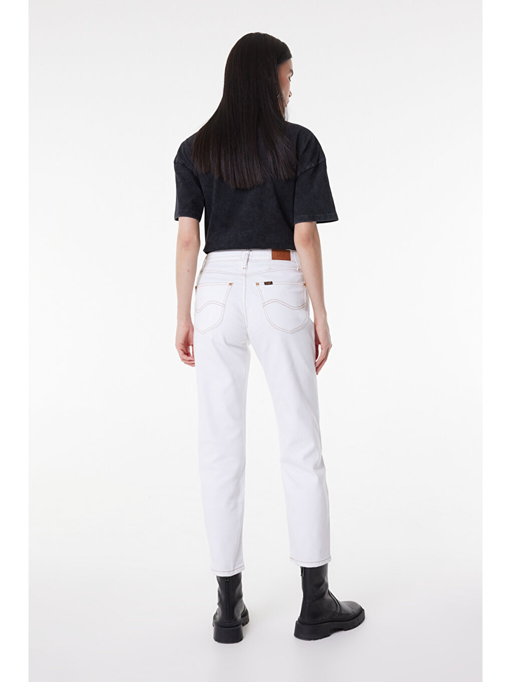 Carol Straight Fit Düz Kesim Yüksek Bel Beyaz Esnek Jean Jean Pantolon-5