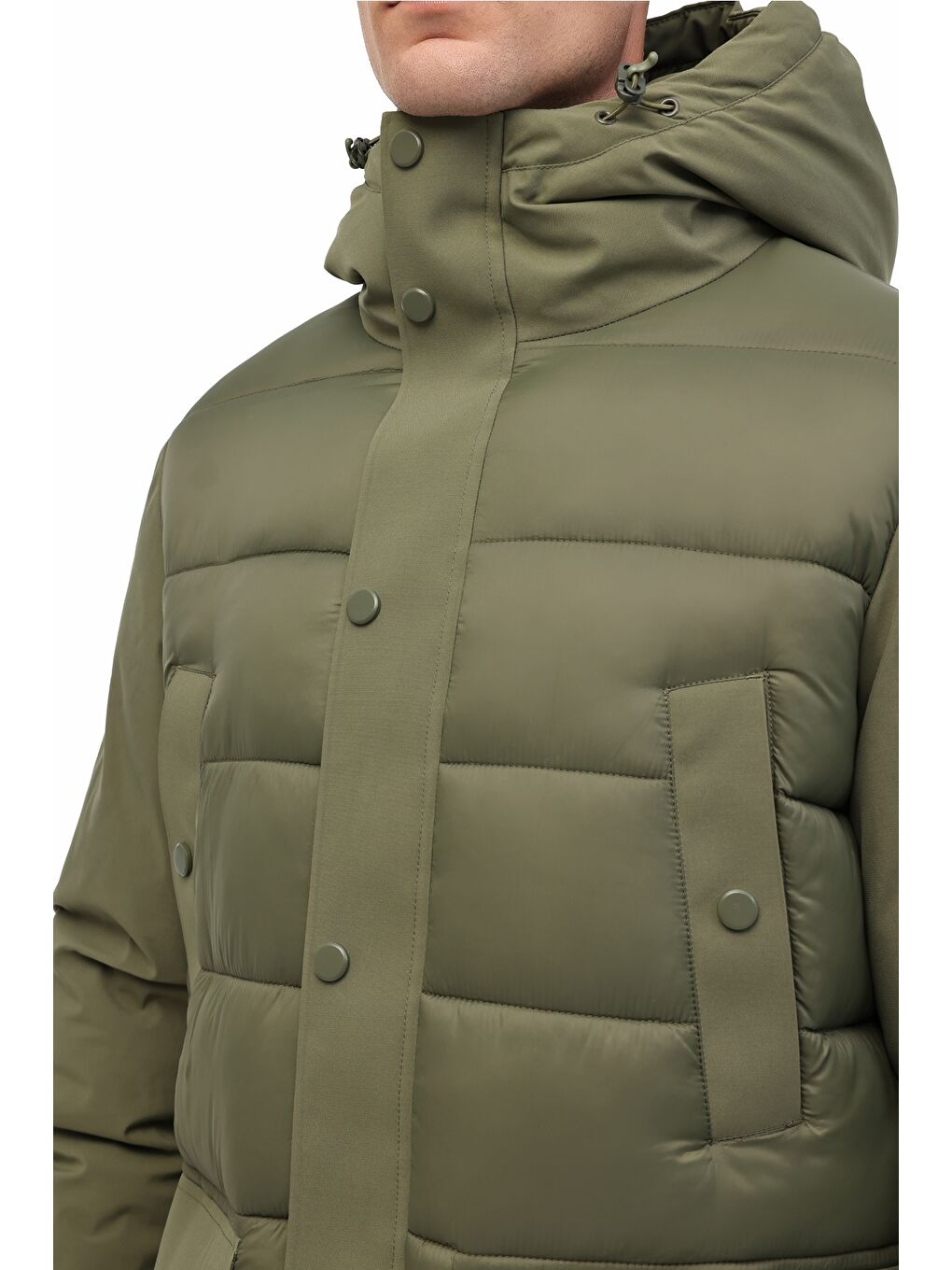 ML SOBOLD 3SBL01 5PR Haki Erkek Uzun Şişme Mont-3