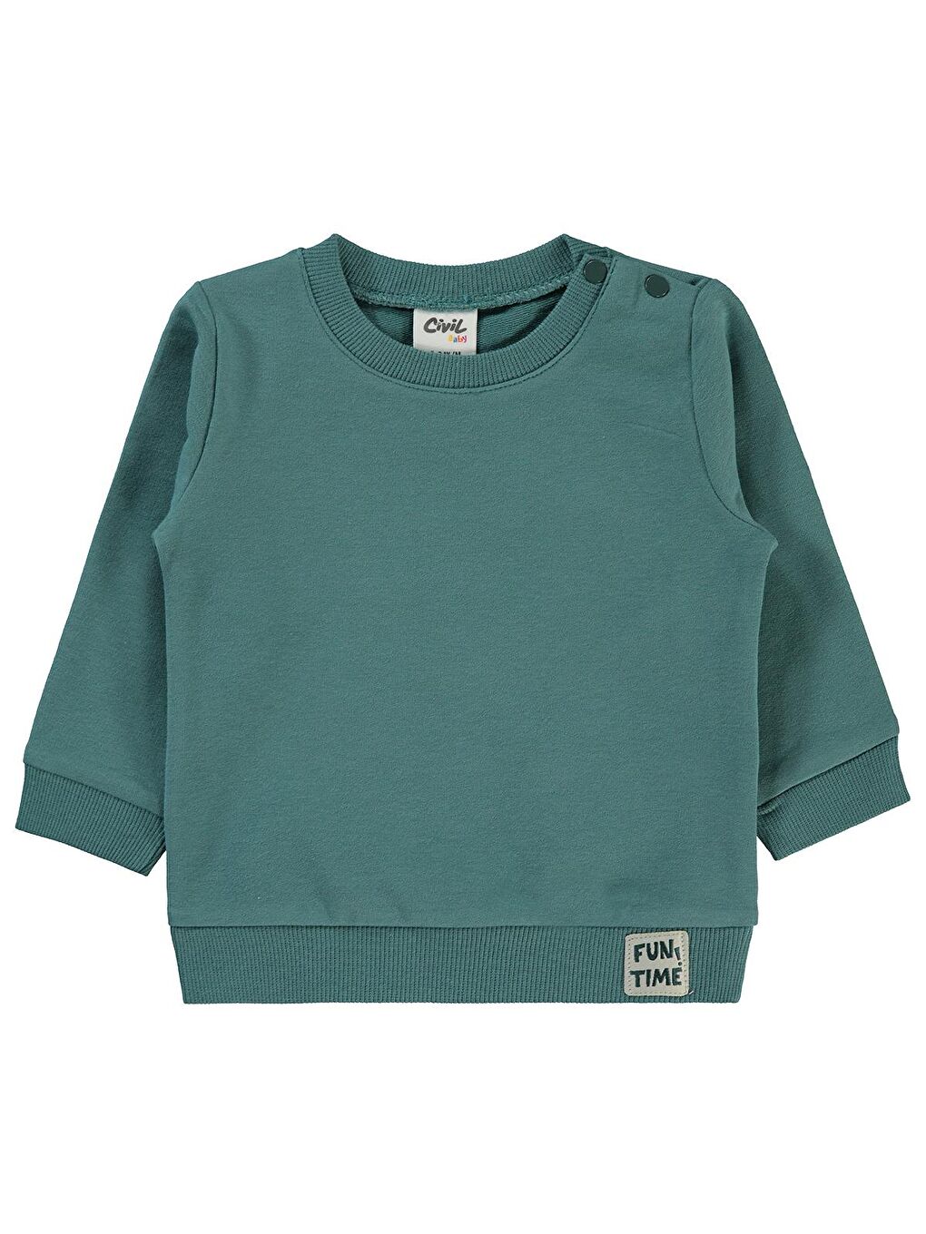 Civil Petrol Baby Erkek Bebek Sweatshirt 6-18 Ay Petrol