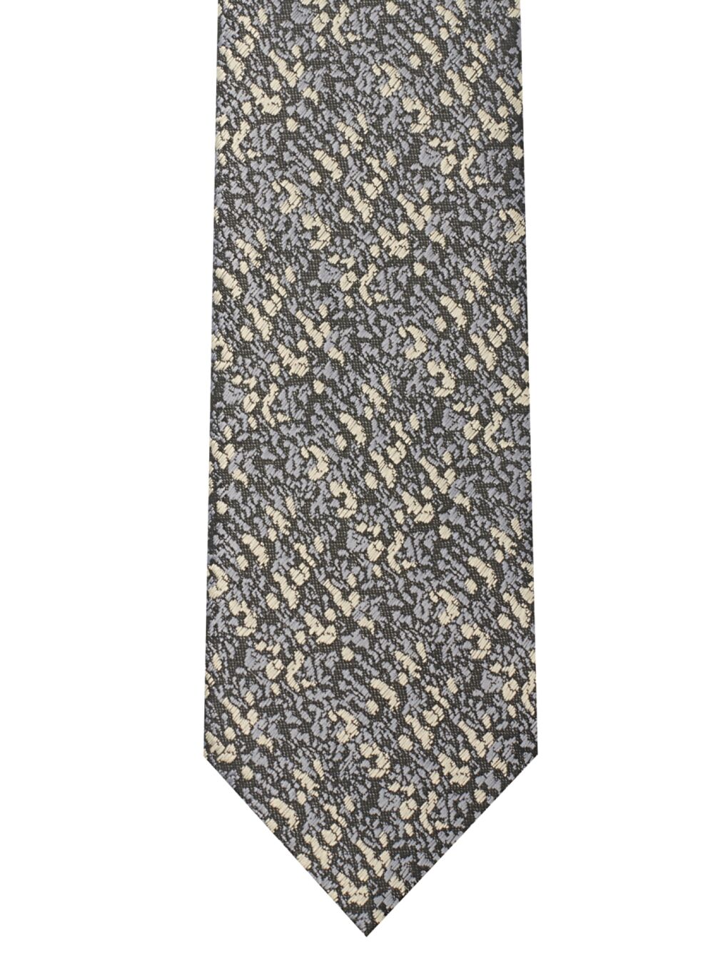 Erkek Lacivert-Bej Desenli Lacivert-Bej Klasik Kravat-1