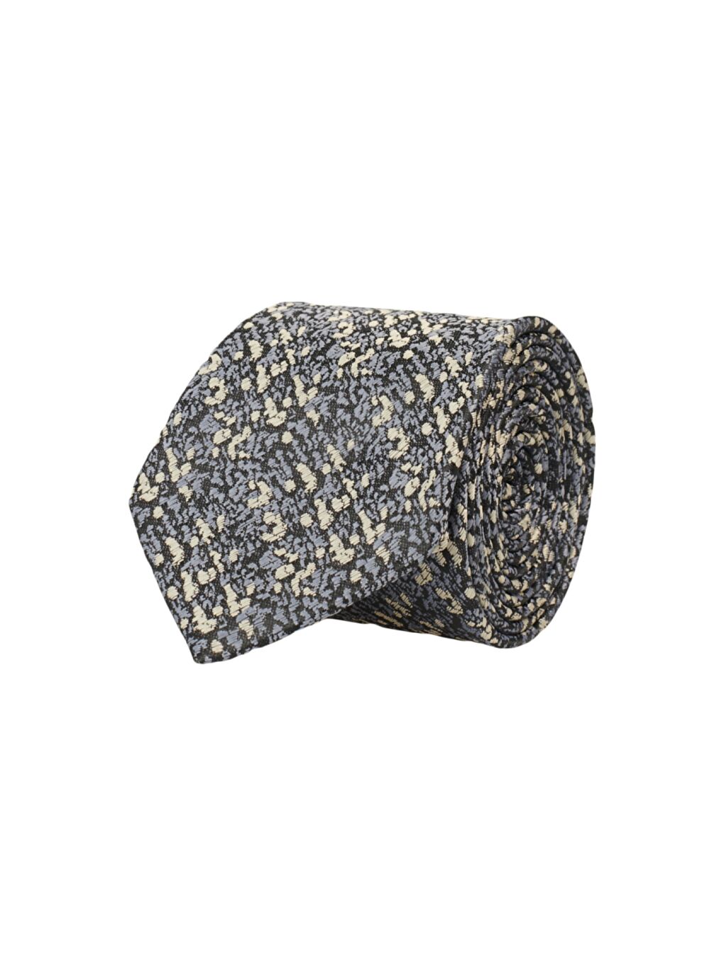 Erkek Lacivert-Bej Desenli Lacivert-Bej Klasik Kravat