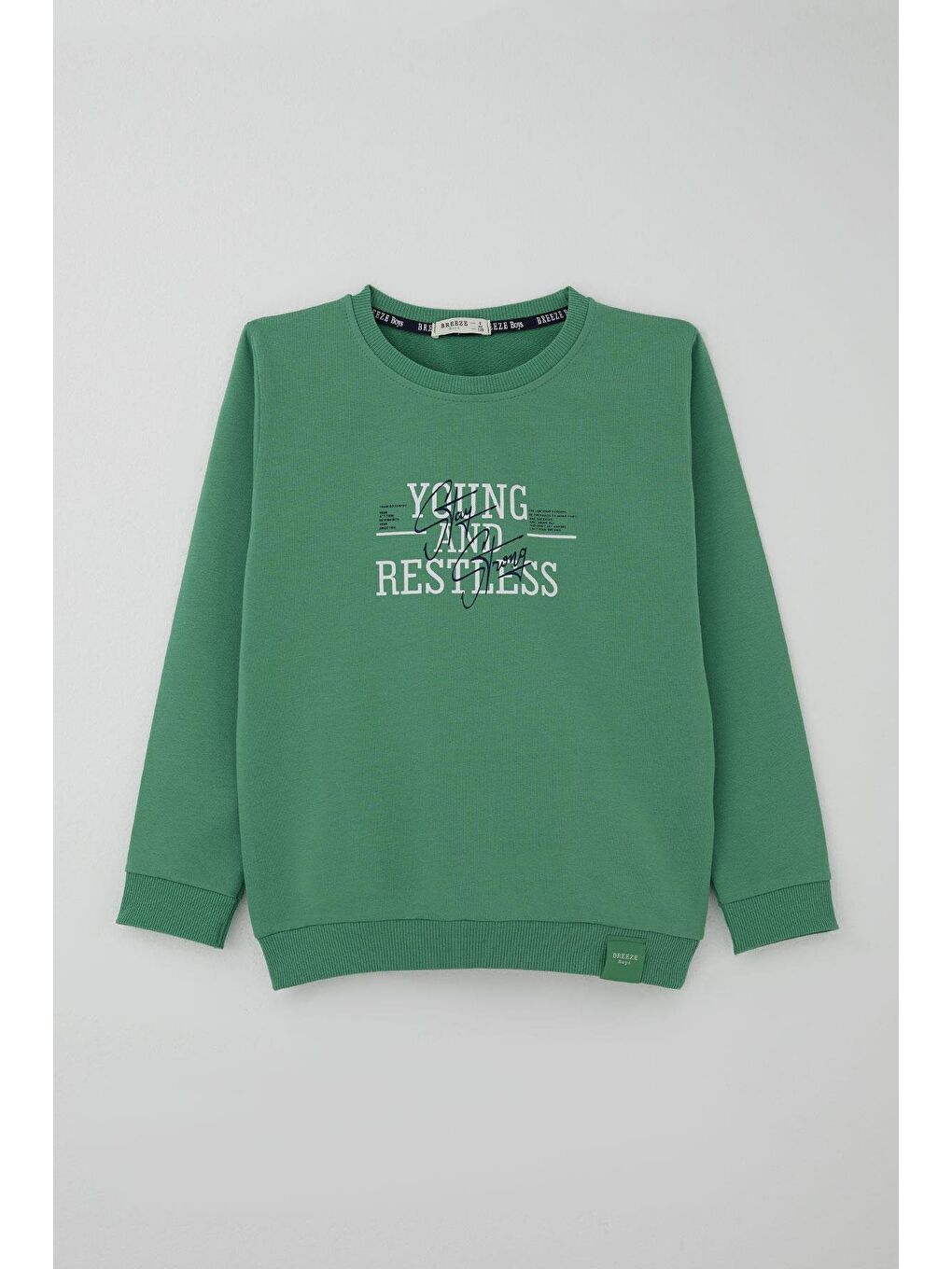 Erkek Çocuk Eşofman Takımı Yazı Baskılı Mint Yeşili (4-8 Yaş)-1