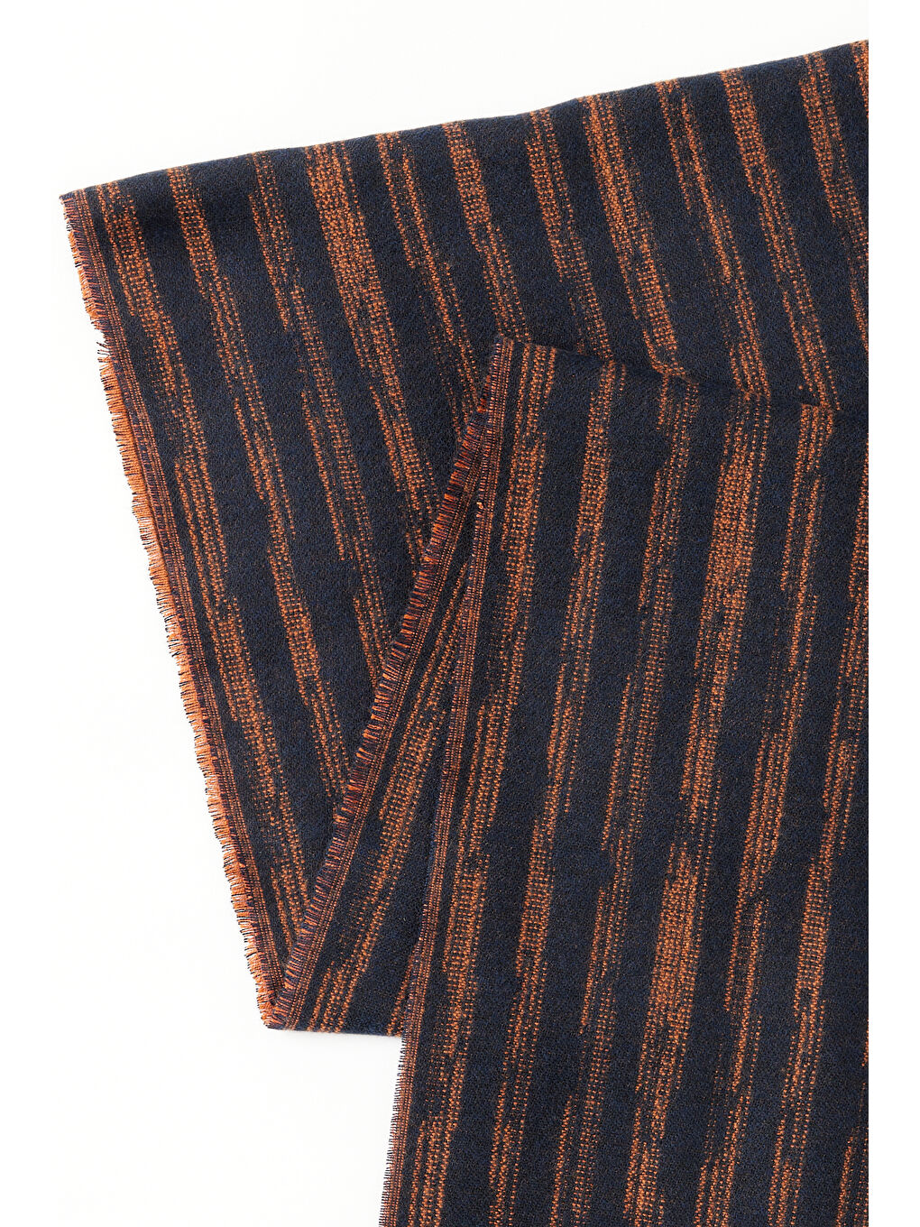 Erkek Lacivert-Turuncu Desenli Atkı-1