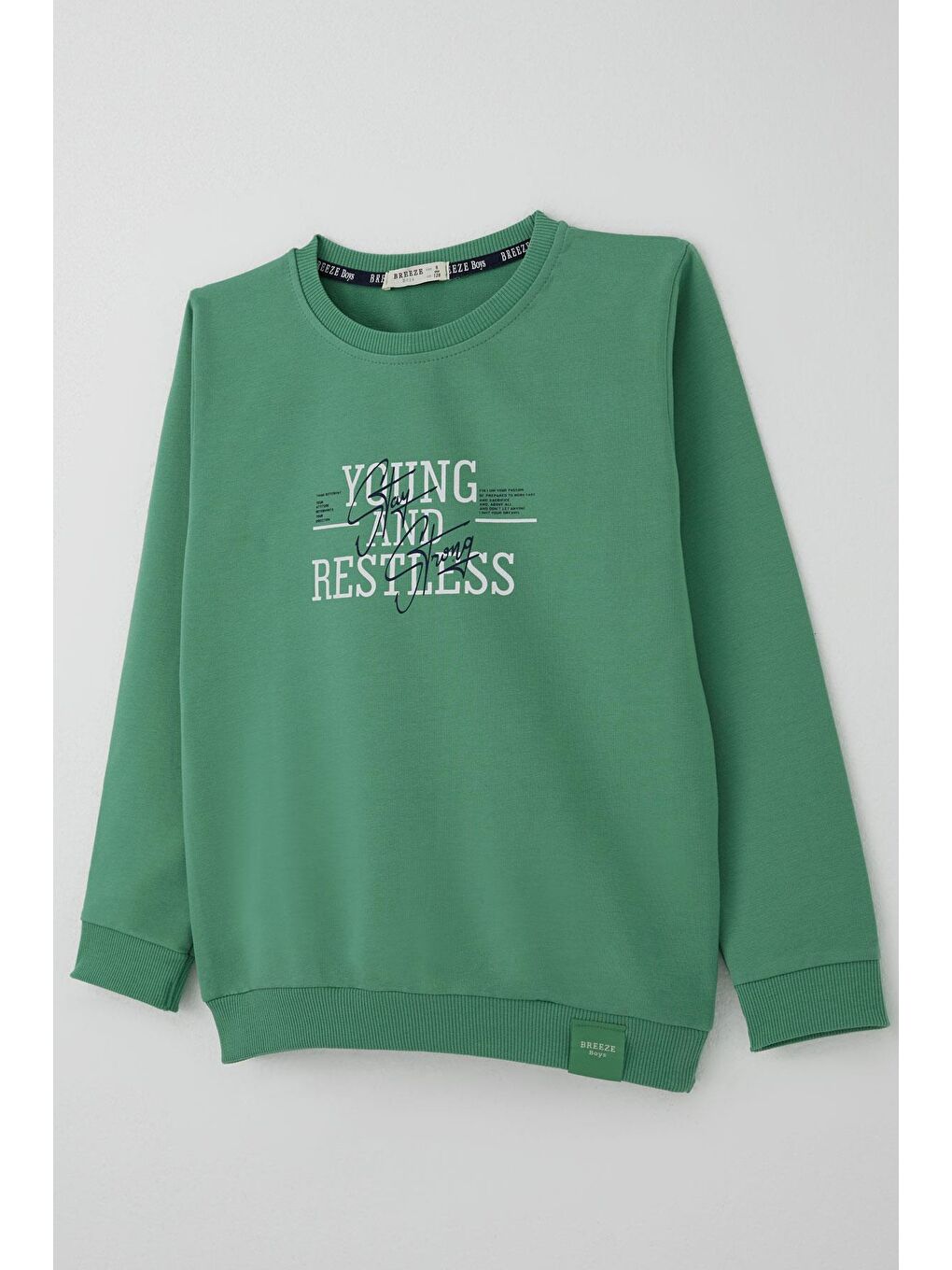 Erkek Çocuk Eşofman Takımı Yazı Baskılı Mint Yeşili (4-8 Yaş)-5