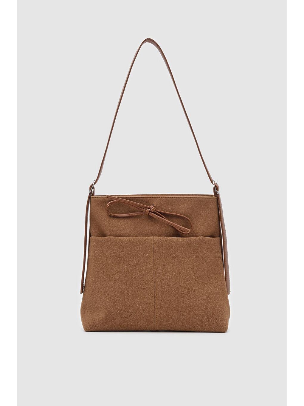 Kahverengi Justen Süet Omuz Çantası Taba