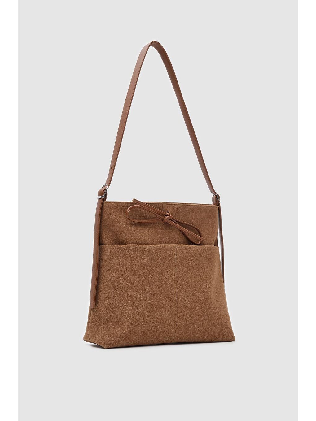 Kahverengi Justen Süet Omuz Çantası Taba-1