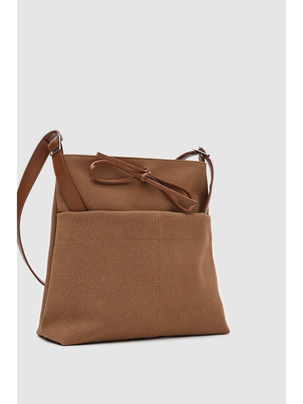 Kahverengi Justen Süet Omuz Çantası Taba-2