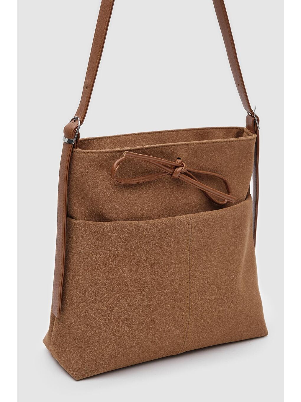 Kahverengi Justen Süet Omuz Çantası Taba-3