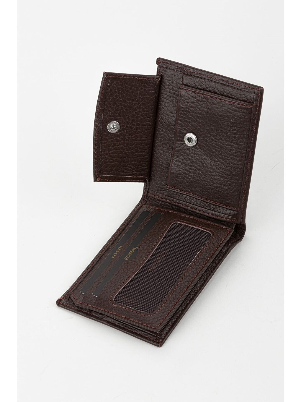 Kutulu Hakiki Deri Yatay Kahverengi Küçük Boy Erkek El Portföyü Cüzdan-3