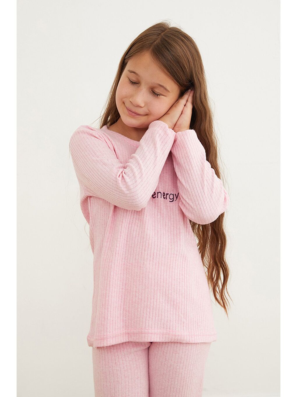 Pembe Positive Energv Baskılı Kız Çocuk Pijama Takımı-2