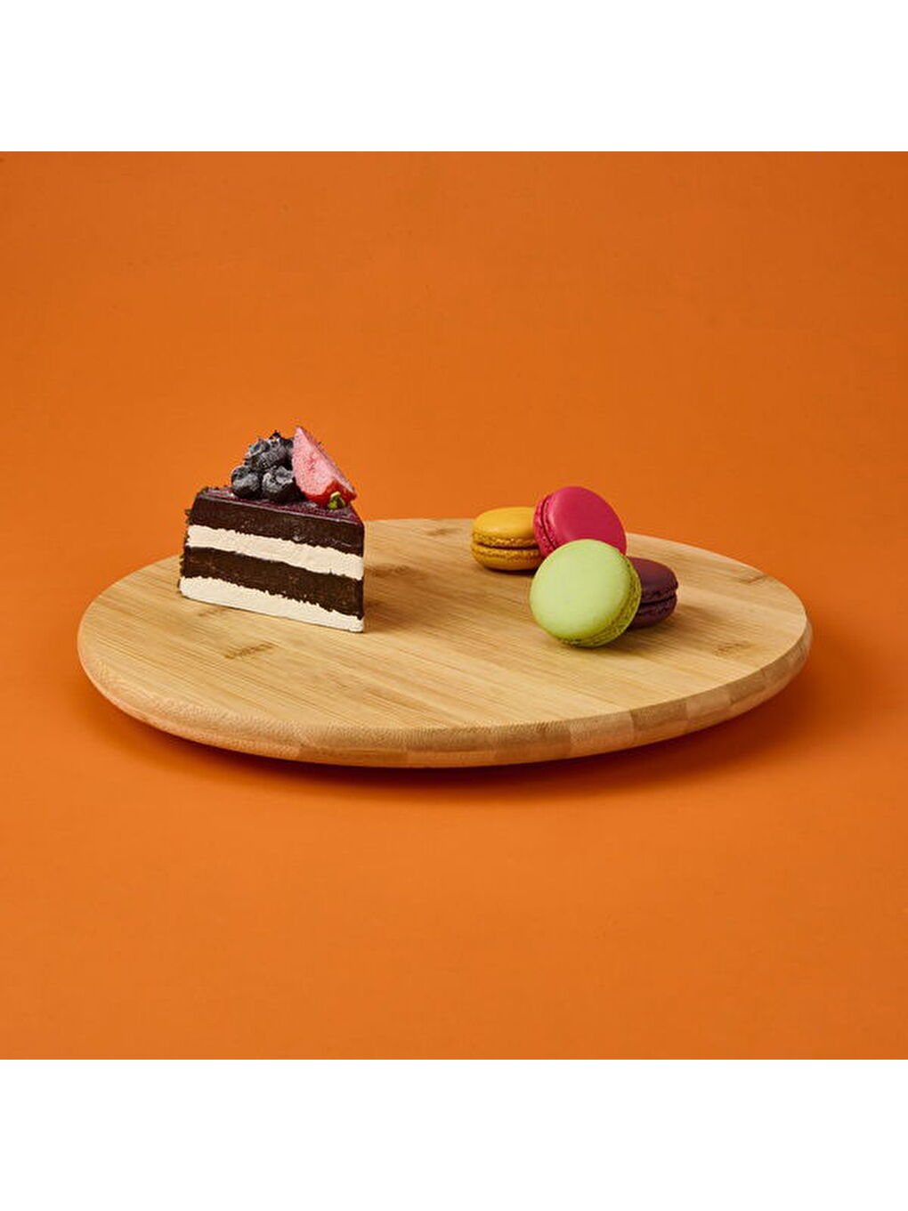 Bambu Döner Sunumluk - Açık Kahverengi - 31 cm-2