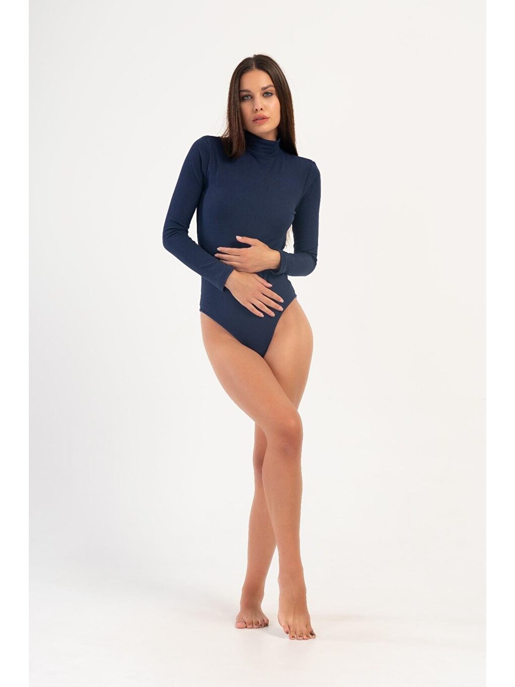 Kadın Yakalı Çıtçıtlı Termal Body 405155 / 409004 Lacivert-1