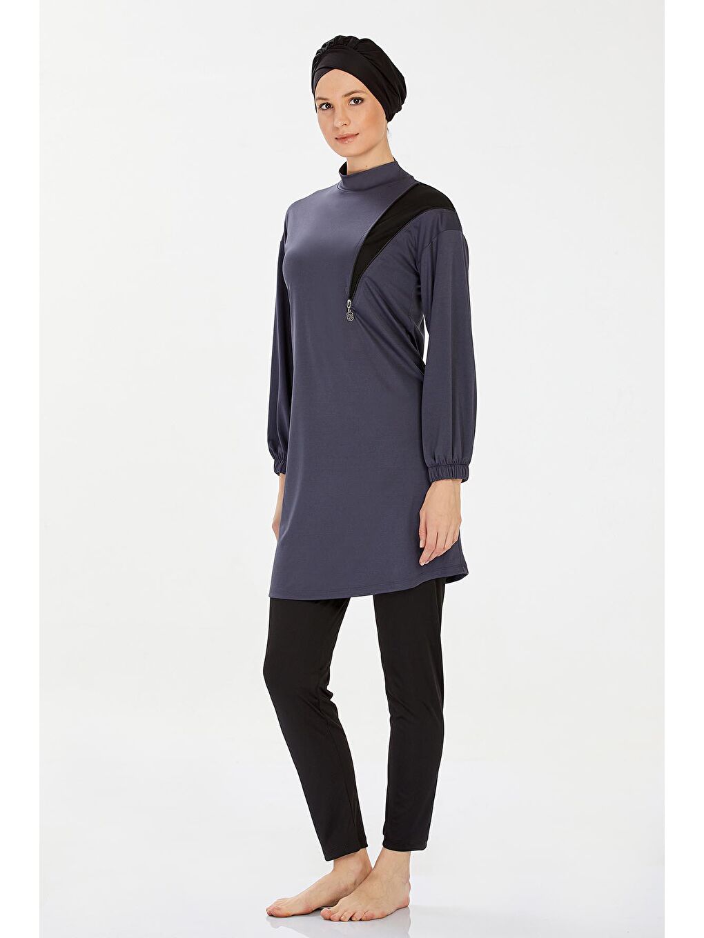 Elastanlı Tam Kapalı Tesettür Mayo  Alanı 9238 Antrasit-1
