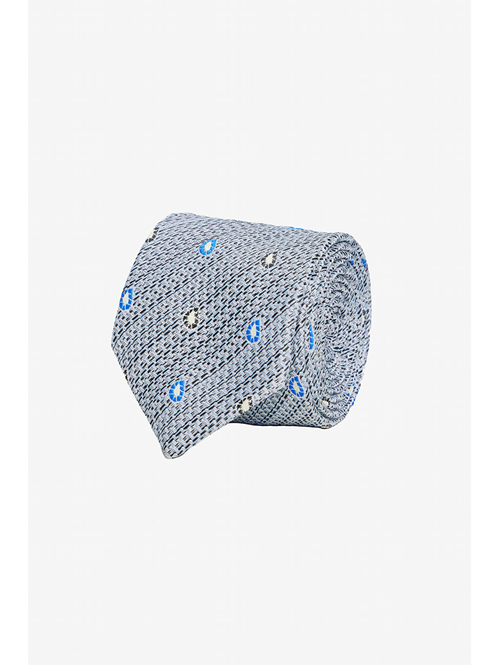 Erkek Gri-Lacivert Desenli Gri Lacivert Klasik Kravat