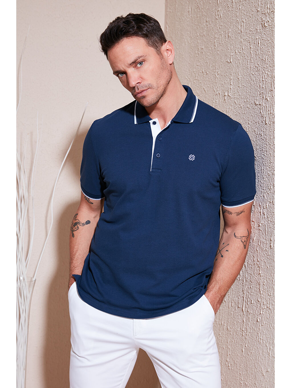 Yeşil Pamuklu Regular Fit Düğmeli Polo Yaka 3'lü Paket %100 Pamuk Tişört 590211827S3-2